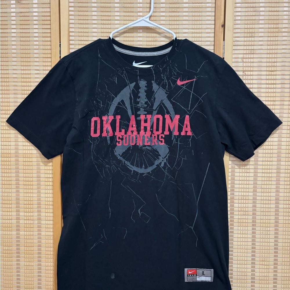 Nike Black Oklahoma Sooners T-Shirt Y2K Grunge NCAA Football
